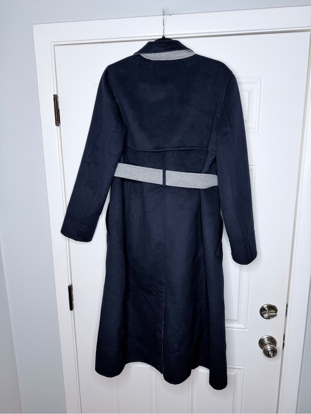 J. Crew size s Harriet trench coat in double-faced blend BU070 navy grey - Picture 3 of 6